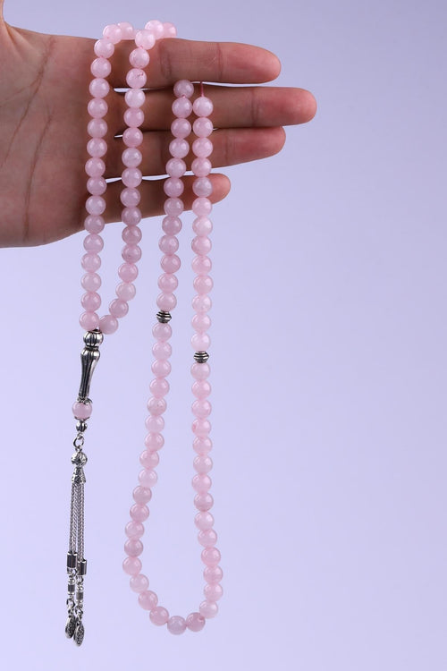 Rose Quartz Natural Stone 99 Rosary 8 mm Sphere Cut 