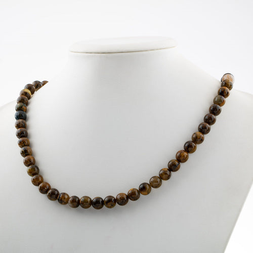 Pitersit 8 mm String Natural Stone Necklace