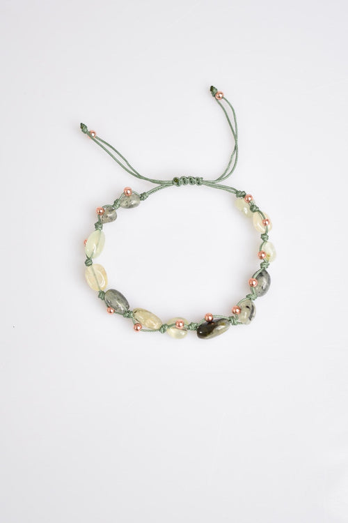 Prehneit Natural Stone Macrame Bracelet