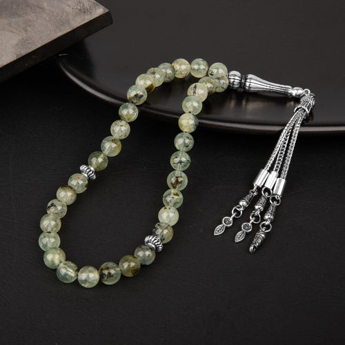 Prehnite Natural Stone Prayer Beads 33 – 8mm