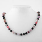 Colored Tourmaline 8 mm Knotted Natural Stone Necklace