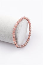 Rhodochrosite Natural Stone Bracelet 5 mm Spherical Cut