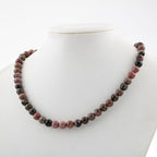 Rodonit 8 mm Series Natural Stone Necklace