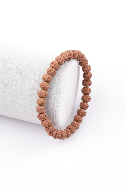 Rudraksha Tohumu Bileklik 6 x 7 mm Rondel Kesim