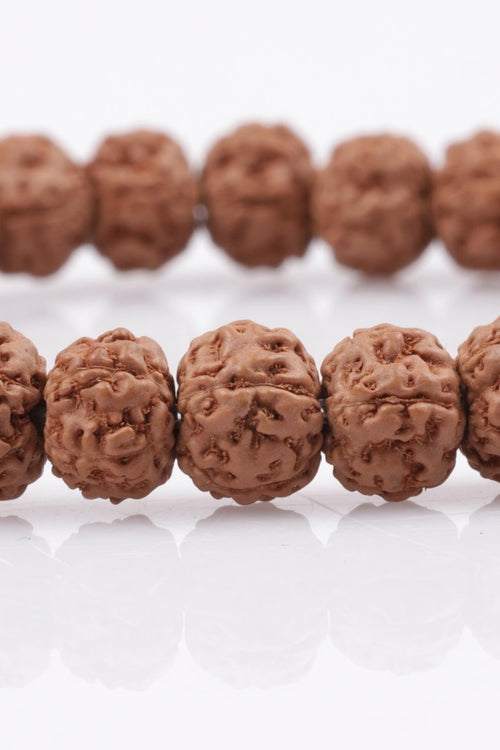 Rudraksha Tohumu Bileklik 6 x 7 mm Rondel Kesim