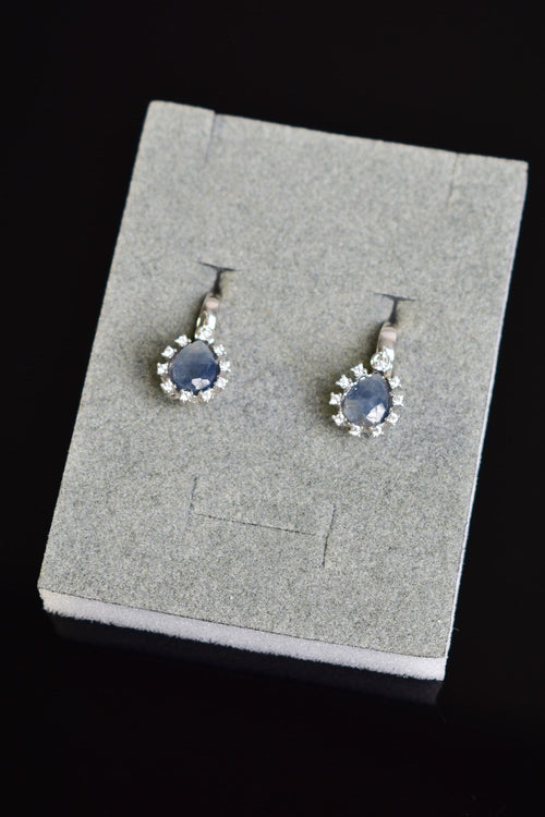 Sapphire Natural Stone 925 Sterling Silver Earrings