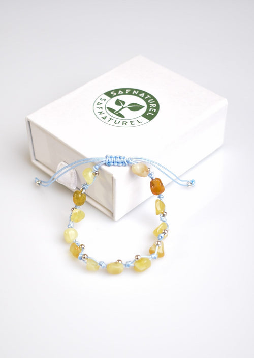 Yellow Opal Single Row Macrame Design Bracelet