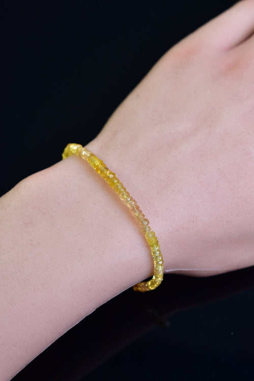 Yellow Sapphire Natural Stone 925 Sterling Silver Bracelet