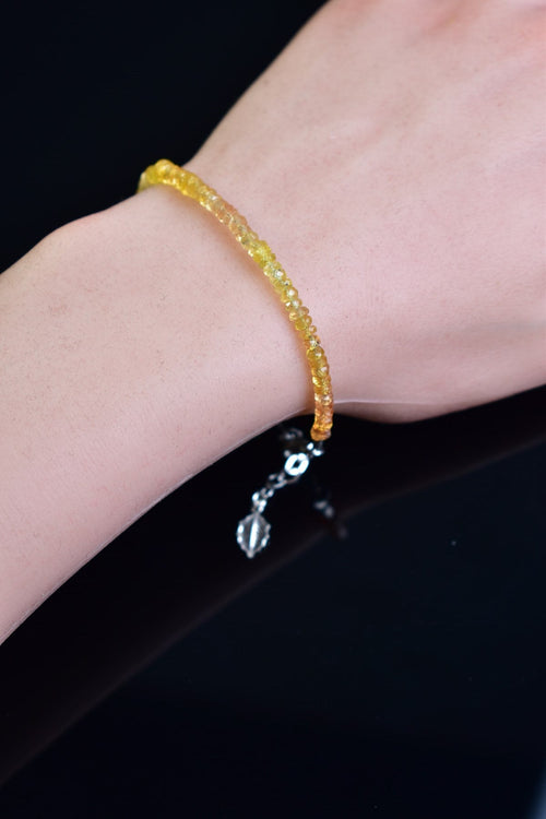 Yellow Sapphire Natural Stone 925 Sterling Silver Bracelet