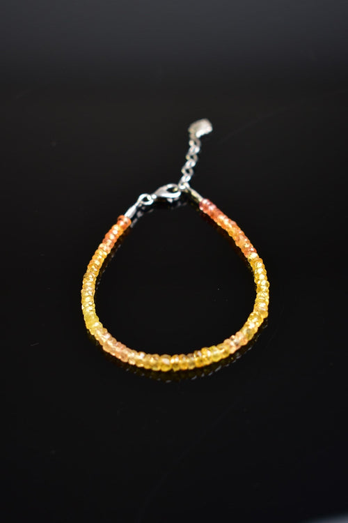 Yellow Sapphire Natural Stone 925 Sterling Silver Bracelet