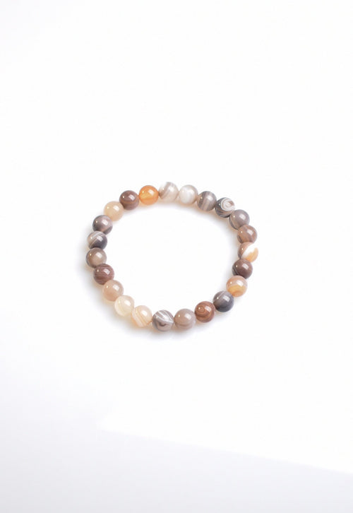 Certified Agate Botswana Natural Stone Bracelet - 8 mm