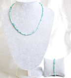 Certified Amazonite Natural Stone Necklace and Bracelet Set 4 mm