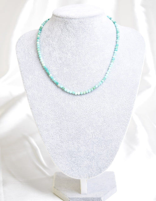 Certified Amazonite Natural Stone Necklace and Bracelet Set 4 mm