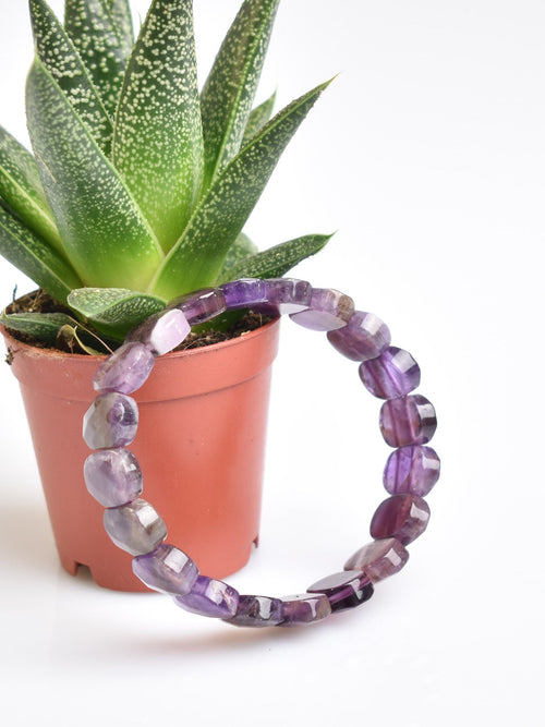 Certified Amethyst Natural Stone 9x14 mm Bracelet