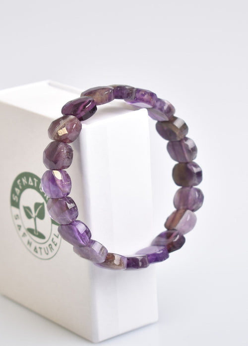 Certified Amethyst Natural Stone 9x14 mm Bracelet