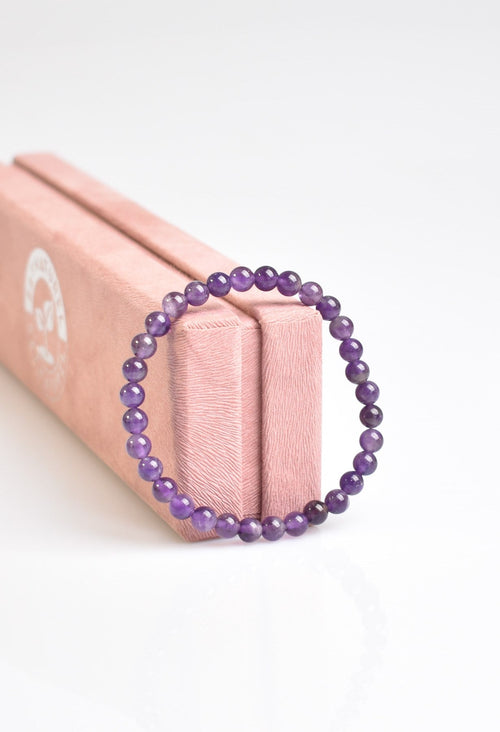 Certified Amethyst Natural Stone Bracelet 6 mm