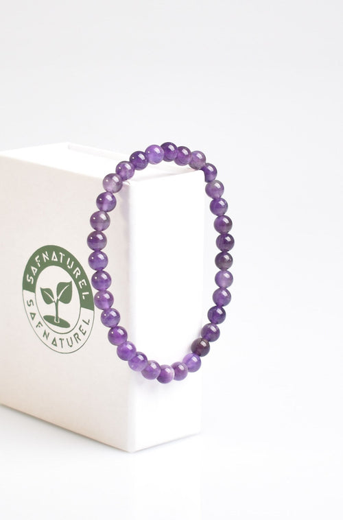 Certified Amethyst Natural Stone Bracelet 6 mm