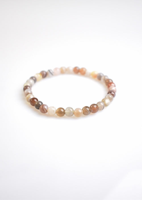 Certified Botswana Agate Natural Stone Bracelet 6mm 