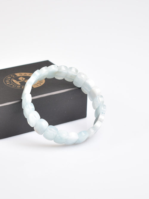 Certified Natural Stone Aquamarine 9x14 mm Bracelet