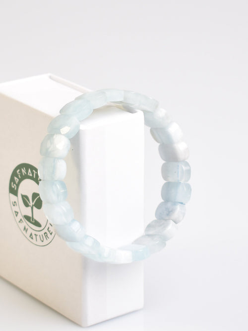 Certified Natural Stone Aquamarine 9x14 mm Bracelet