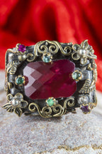 Certified Natural Ruby Emerald 925 Sterling Silver Ring Special Design