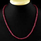 Certified Natural Stone Ruby 3-4mm Necklace