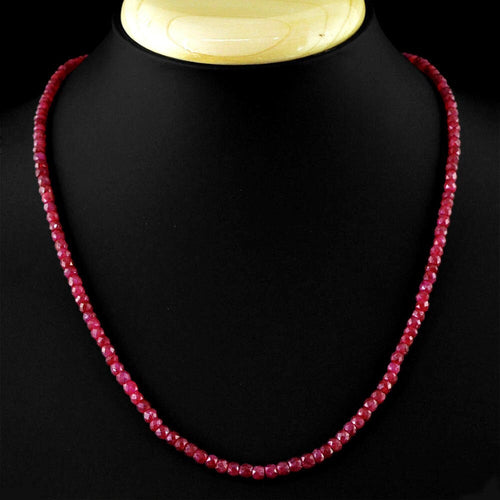 Certified Natural Stone Ruby 3-4mm Necklace