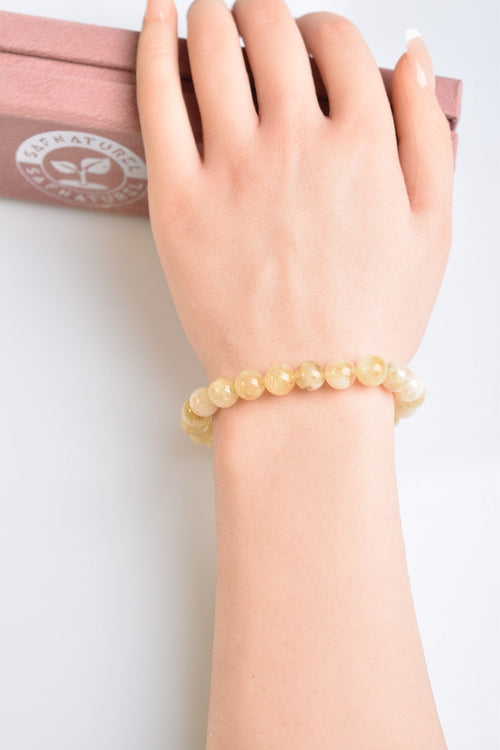 Certified Recycled Citrine Natural Stone Bracelet 8 mm