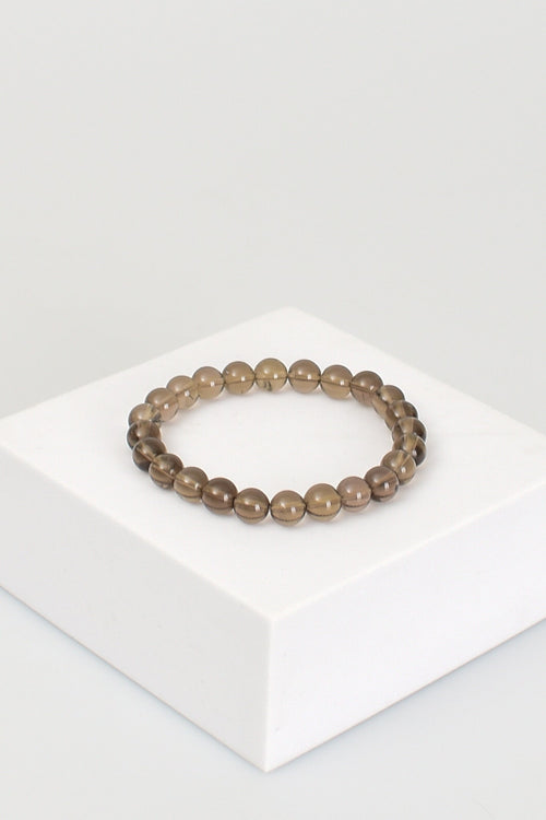 Certified Smoky Quartz Natural Stone Bracelet-8 mm 