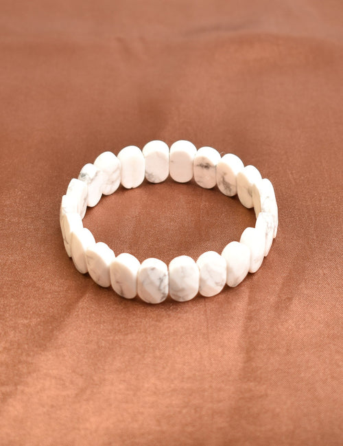 Certified Howlite Natural Stone Bracelet 9x14 mm