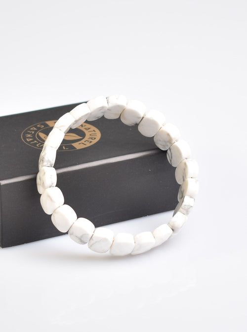 Certified Howlite Natural Stone Bracelet 9x14 mm