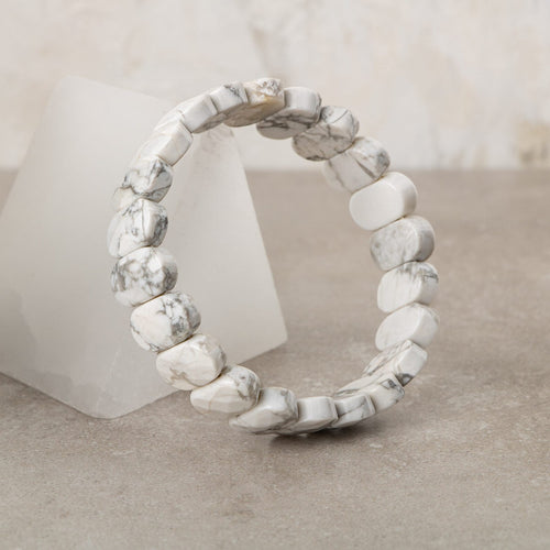 Certified Howlite Natural Stone Bracelet 9x14 mm