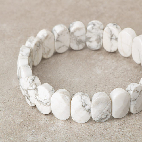 Certified Howlite Natural Stone Bracelet 9x14 mm