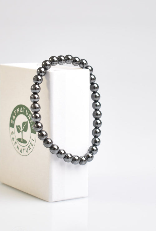 Certified Hematite Natural Stone Bracelet 6 mm