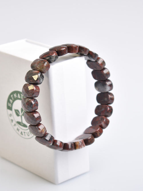 Certified Jasper Blood Natural Stone 9x14 mm Bracelet 