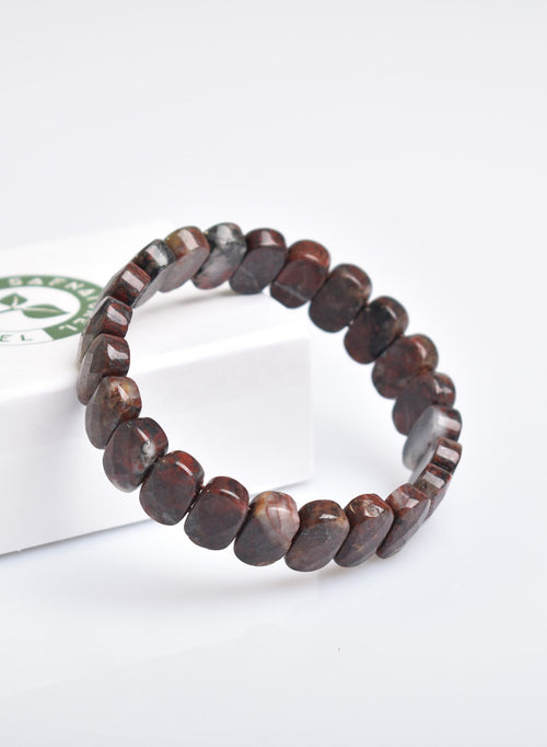 Certified Jasper Blood Natural Stone 9x14 mm Bracelet 