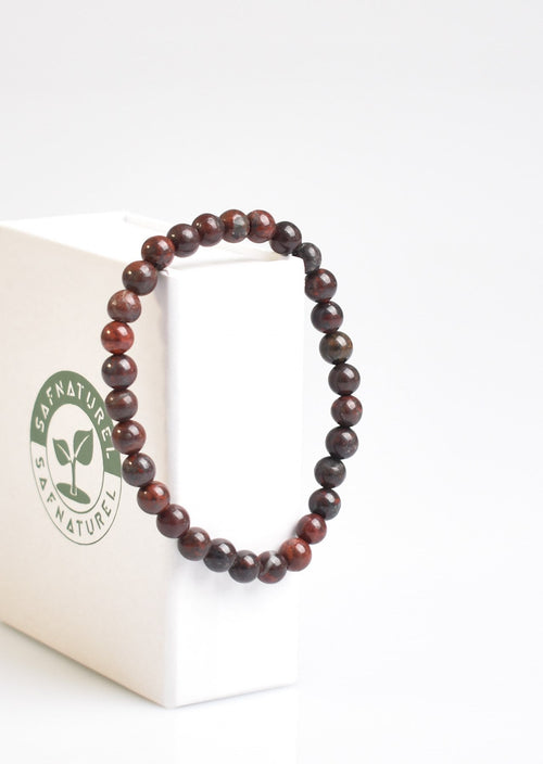 Certified Blood Jasper Natural Stone Bracelet 6 mm