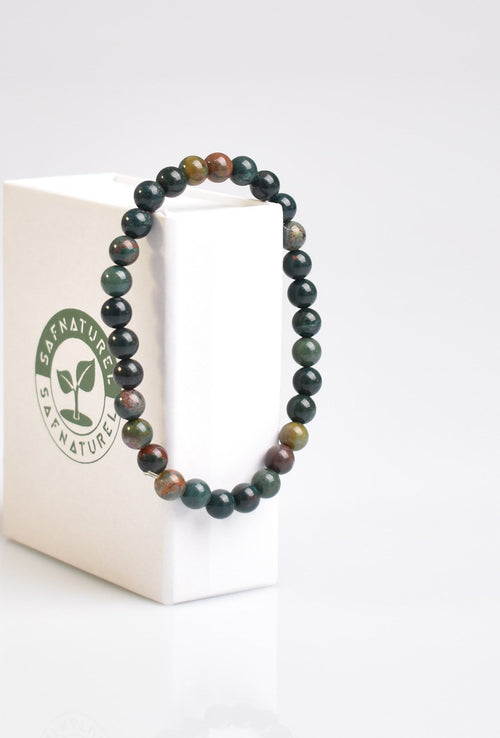 Certified Bloodstone Natural Stone Bracelet 6 mm