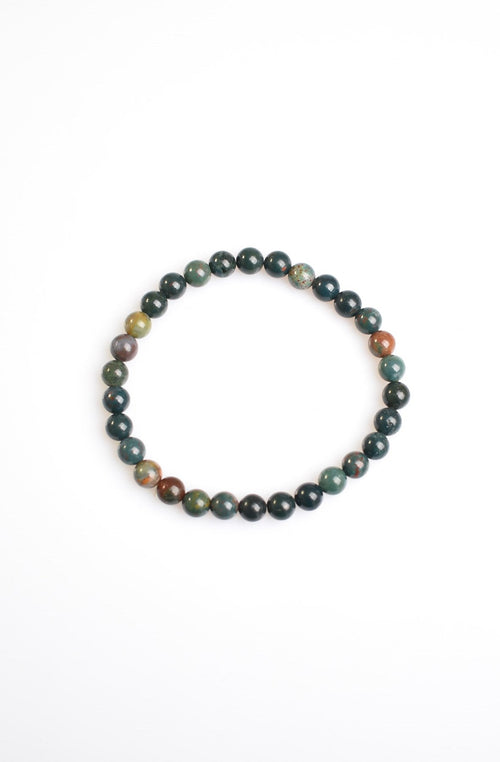 Certified Bloodstone Natural Stone Bracelet 6 mm