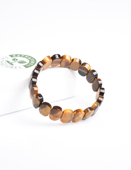 Certified Tiger Eye Natural Stone 9x14 mm Bracelet