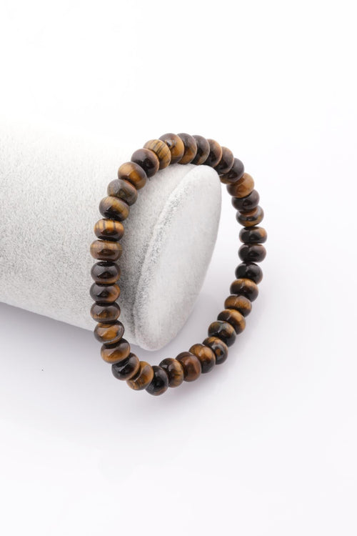 Certified Tiger Eye Natural Stone Bracelet 5 x 8 mm Rondel Cut