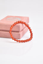 Certified Red Agate Natural Stone Bracelet 6mm