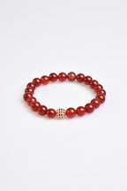 Certified Red Agate Zircon Apparatus Natural Stone 8 mm Bracelet