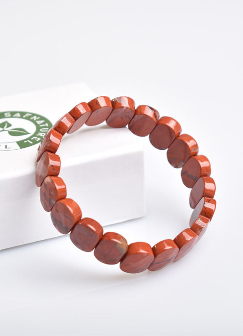 Certified Red Jasper Natural Stone 9x14 mm Bracelet