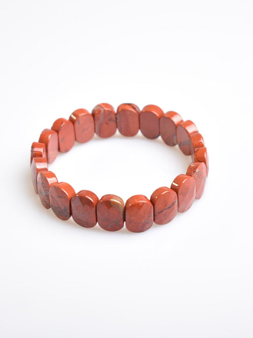 Certified Red Jasper Natural Stone 9x14 mm Bracelet