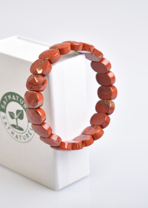 Certified Red Jasper Natural Stone 9x14 mm Bracelet