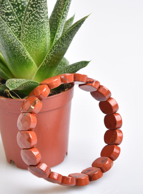 Certified Red Jasper Natural Stone 9x14 mm Bracelet