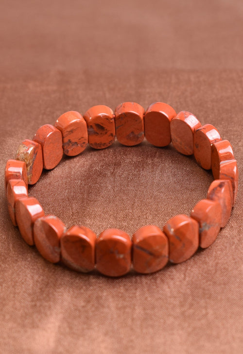 Certified Red Jasper Natural Stone 9x14 mm Bracelet