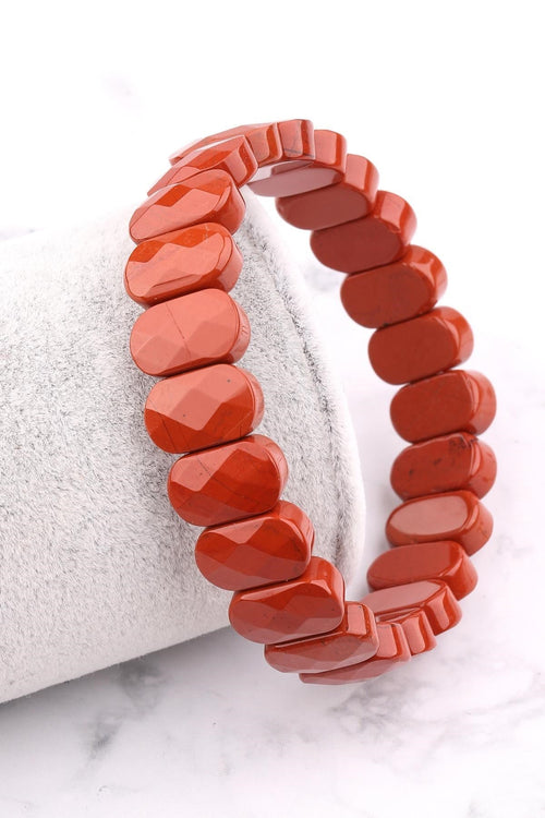 Certified Red Jasper Natural Stone 9x14 mm Bracelet