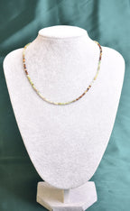 Certified Chrysoprase Natural Stone Necklace and Bracelet Set 3-4 mm